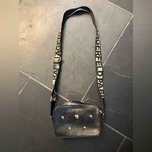 Karl Lagerfeld Black Belt Bag with Logo Strap
